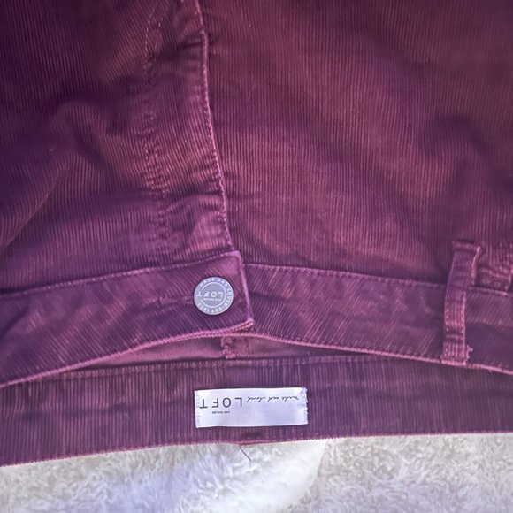 Ann Taylor LOFT curvy bootcut burgundy corduroy pants Sz 34 18 tall - Picture 3 of 4
